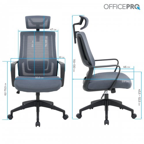 Купить Офисное кресло OfficePro Harmony OC310 (OC310-B-G-G) Black/Gray - цена в Харькове, Киеве, Днепре, Одессе
в интернет-магазине Telemart фото