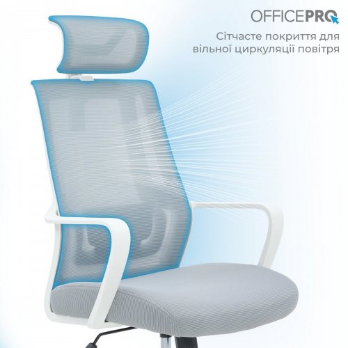 Купить Офисное кресло OfficePro Harmony OC310 (OC310-W-LG-LG) White/Light Gray - цена в Харькове, Киеве, Днепре, Одессе
в интернет-магазине Telemart фото