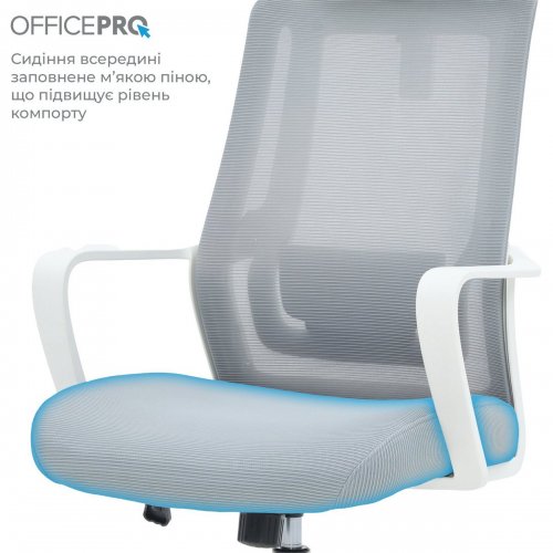 Купить Офисное кресло OfficePro Harmony OC310 (OC310-W-LG-LG) White/Light Gray - цена в Харькове, Киеве, Днепре, Одессе
в интернет-магазине Telemart фото