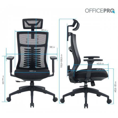 Купить Офисное кресло OfficePro Balance OC550 (OC550-B-B-B) Black - цена в Харькове, Киеве, Днепре, Одессе
в интернет-магазине Telemart фото