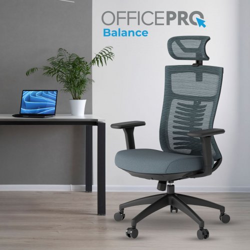 Офисное кресло OfficePro Balance OC550 (OC550-B-DG-DG) Black/Dark Gray купить в Украине: Киев, Днепр, Харьков, Одесса  | Низкая цена, отзывы, характеристики от TELEMART фото