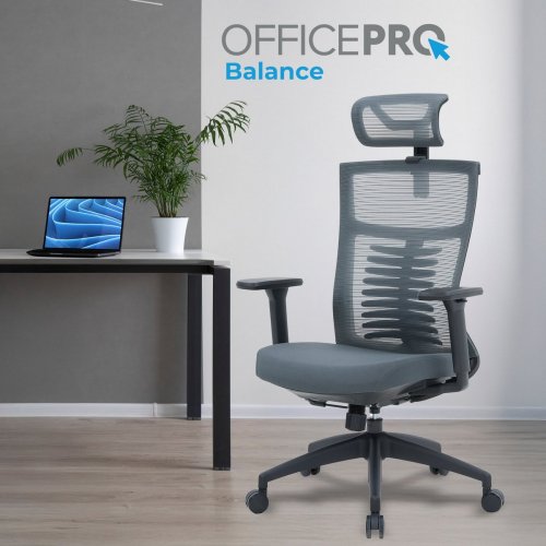 Купити Крісло офісне OfficePro Balance OC550 (OC550-B-DG-DG) Black/Dark Gray - ціна в Києві, Львові, Вінниці, Хмельницькому, Франківську, Україні | інтернет-магазин TELEMART.UA фото
