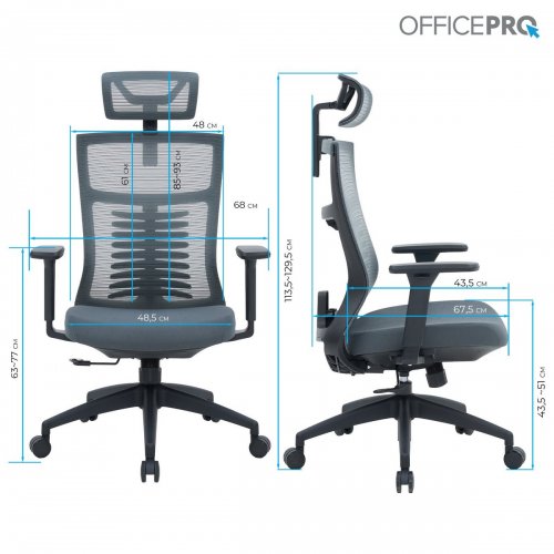 Купити Крісло офісне OfficePro Balance OC550 (OC550-B-DG-DG) Black/Dark Gray - ціна в Києві, Львові, Вінниці, Хмельницькому, Франківську, Україні | інтернет-магазин TELEMART.UA фото