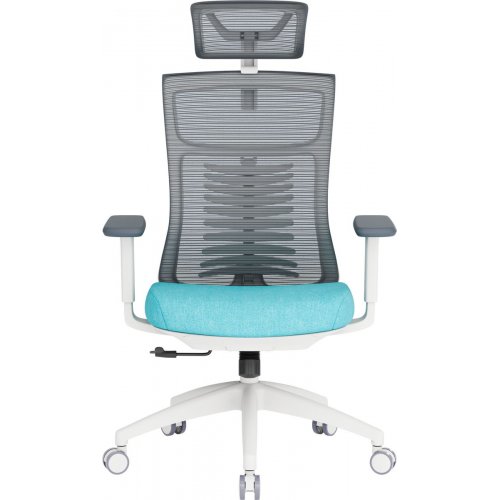 Офисное кресло OfficePro Balance OC550 (OC550-W-DG-BL) White/Dark Gray/Blue купить в Украине: Киев, Днепр, Харьков, Одесса  | Низкая цена, отзывы, характеристики от TELEMART фото