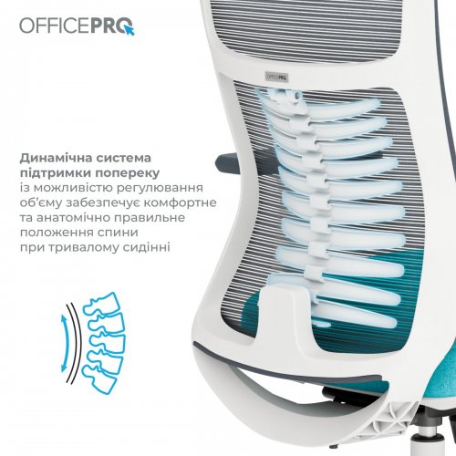 Офисное кресло OfficePro Balance OC550 (OC550-W-DG-BL) White/Dark Gray/Blue купить в Украине: Киев, Днепр, Харьков, Одесса  | Низкая цена, отзывы, характеристики от TELEMART фото
