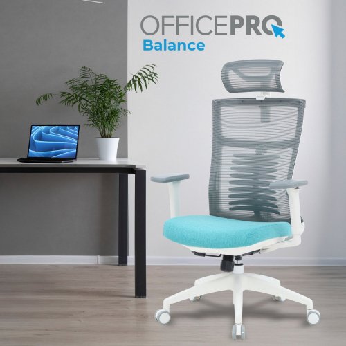 Купить Офисное кресло OfficePro Balance OC550 (OC550-W-DG-BL) White/Dark Gray/Blue - цена в Харькове, Киеве, Днепре, Одессе
в интернет-магазине Telemart фото