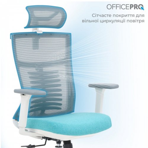 Купить Офисное кресло OfficePro Balance OC550 (OC550-W-DG-BL) White/Dark Gray/Blue - цена в Харькове, Киеве, Днепре, Одессе
в интернет-магазине Telemart фото