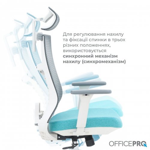 Купить Офисное кресло OfficePro Balance OC550 (OC550-W-DG-BL) White/Dark Gray/Blue - цена в Харькове, Киеве, Днепре, Одессе
в интернет-магазине Telemart фото