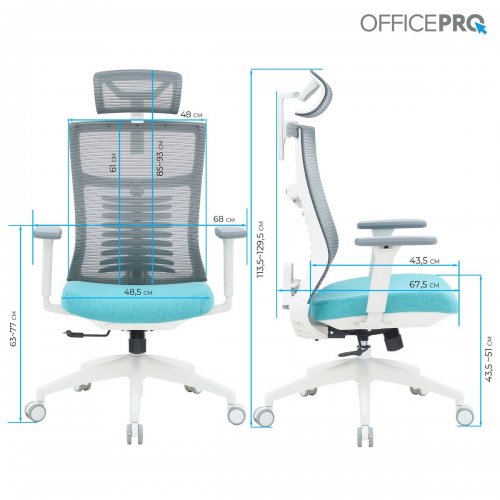 Купить Офисное кресло OfficePro Balance OC550 (OC550-W-DG-BL) White/Dark Gray/Blue - цена в Харькове, Киеве, Днепре, Одессе
в интернет-магазине Telemart фото