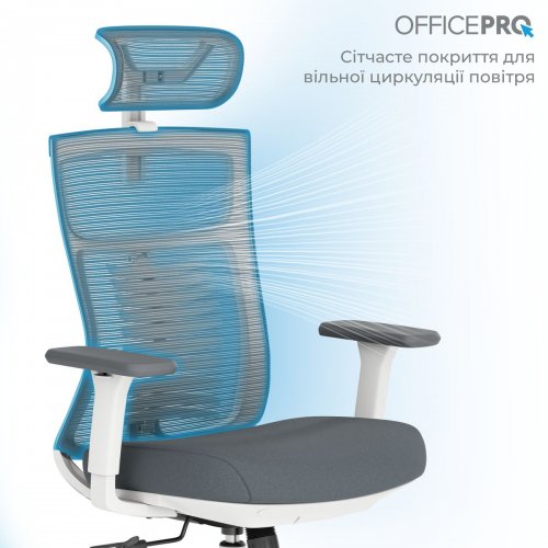 Офисное кресло OfficePro Balance OC550 (OC550-W-DG-DG) White/Dark Gray купить в Украине: Киев, Днепр, Харьков, Одесса  | Низкая цена, отзывы, характеристики от TELEMART фото