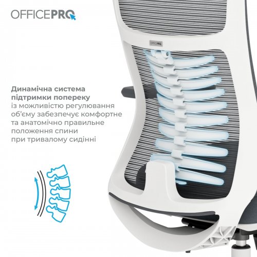 Офисное кресло OfficePro Balance OC550 (OC550-W-DG-DG) White/Dark Gray купить в Украине: Киев, Днепр, Харьков, Одесса  | Низкая цена, отзывы, характеристики от TELEMART фото