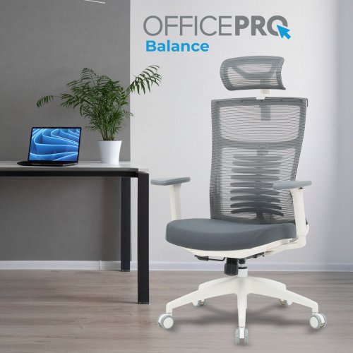 Купити Крісло офісне OfficePro Balance OC550 (OC550-W-DG-DG) White/Dark Gray - ціна в Києві, Львові, Вінниці, Хмельницькому, Франківську, Україні | інтернет-магазин TELEMART.UA фото