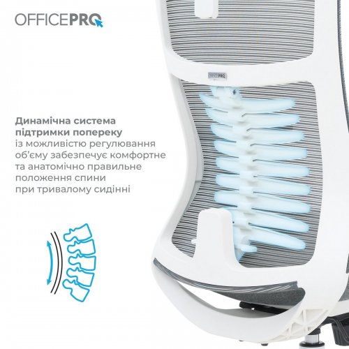 Купити Крісло офісне OfficePro Balance OC550 (OC550-W-DG-DG) White/Dark Gray - ціна в Києві, Львові, Вінниці, Хмельницькому, Франківську, Україні | інтернет-магазин TELEMART.UA фото