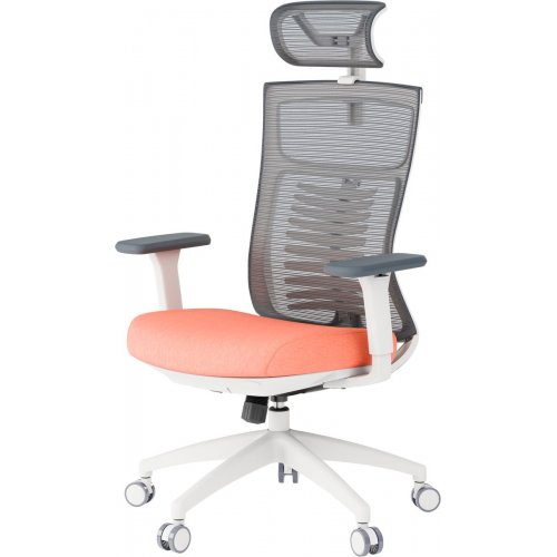 Крісло офісне OfficePro Balance OC550 (OC550-W-DG-OR) White/Dark Gray/Orange купити в Україні: Київ, Львів, Хмельницький, Тернопіль, Івано-Франківськ | Низька ціна, відгуки, характеристики від TELEMART фото