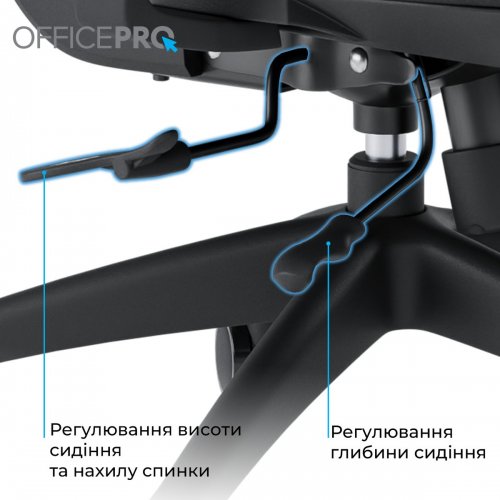 Крісло офісне OfficePro Skyline OC580 (OC580-B-B-B) Black купити в Україні: Київ, Львів, Хмельницький, Тернопіль, Івано-Франківськ | Низька ціна, відгуки, характеристики від TELEMART фото