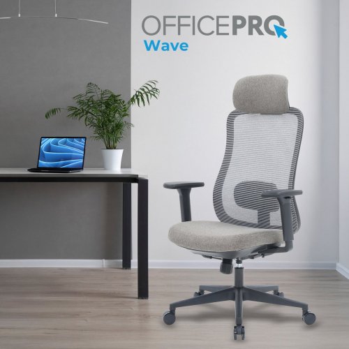 Купити Крісло офісне OfficePro Wave OC599 (OC599-B-DG-DG) Black/Dark Gray - ціна в Києві, Львові, Вінниці, Хмельницькому, Франківську, Україні | інтернет-магазин TELEMART.UA фото