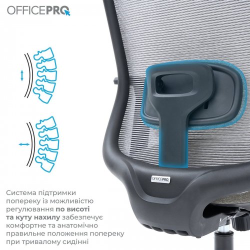 Купити Крісло офісне OfficePro Wave OC599 (OC599-B-DG-DG) Black/Dark Gray - ціна в Києві, Львові, Вінниці, Хмельницькому, Франківську, Україні | інтернет-магазин TELEMART.UA фото