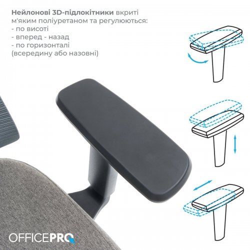 Купити Крісло офісне OfficePro Wave OC599 (OC599-B-DG-DG) Black/Dark Gray - ціна в Києві, Львові, Вінниці, Хмельницькому, Франківську, Україні | інтернет-магазин TELEMART.UA фото