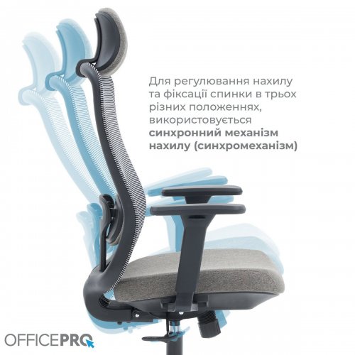 Купити Крісло офісне OfficePro Wave OC599 (OC599-B-DG-DG) Black/Dark Gray - ціна в Києві, Львові, Вінниці, Хмельницькому, Франківську, Україні | інтернет-магазин TELEMART.UA фото