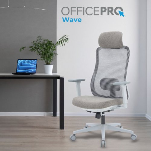 Купити Крісло офісне OfficePro Wave OC599 (OC599-G-G-G) Gray - ціна в Києві, Львові, Вінниці, Хмельницькому, Франківську, Україні | інтернет-магазин TELEMART.UA фото