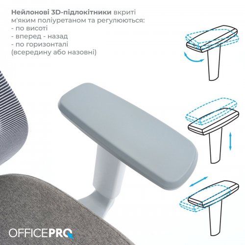 Купити Крісло офісне OfficePro Wave OC599 (OC599-G-G-G) Gray - ціна в Києві, Львові, Вінниці, Хмельницькому, Франківську, Україні | інтернет-магазин TELEMART.UA фото
