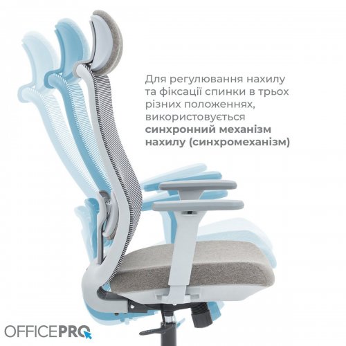 Купити Крісло офісне OfficePro Wave OC599 (OC599-G-G-G) Gray - ціна в Києві, Львові, Вінниці, Хмельницькому, Франківську, Україні | інтернет-магазин TELEMART.UA фото