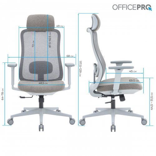 Купити Крісло офісне OfficePro Wave OC599 (OC599-G-G-G) Gray - ціна в Києві, Львові, Вінниці, Хмельницькому, Франківську, Україні | інтернет-магазин TELEMART.UA фото