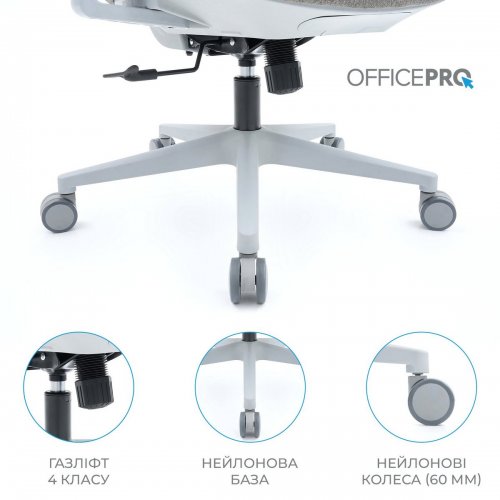 Купити Крісло офісне OfficePro Wave OC599 (OC599-G-G-G) Gray - ціна в Києві, Львові, Вінниці, Хмельницькому, Франківську, Україні | інтернет-магазин TELEMART.UA фото