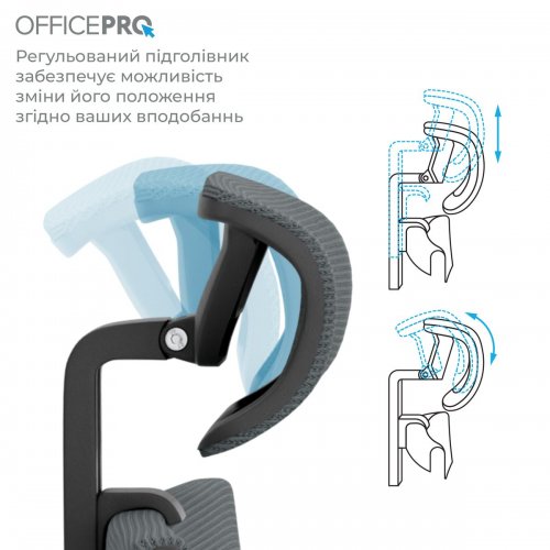Крісло офісне OfficePro Elegant OC600 (OC600-B-DG-DG) Black/Dark Gray купити в Україні: Київ, Львів, Хмельницький, Тернопіль, Івано-Франківськ | Низька ціна, відгуки, характеристики від TELEMART фото