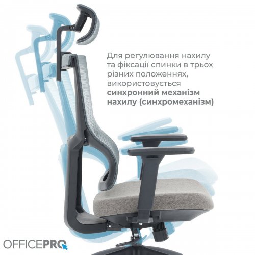 Купить Офисное кресло OfficePro Elegant OC600 (OC600-B-DG-DG) Black/Dark Gray - цена в Харькове, Киеве, Днепре, Одессе
в интернет-магазине Telemart фото