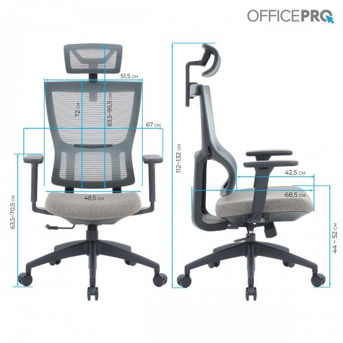Купить Офисное кресло OfficePro Elegant OC600 (OC600-B-DG-DG) Black/Dark Gray - цена в Харькове, Киеве, Днепре, Одессе
в интернет-магазине Telemart фото