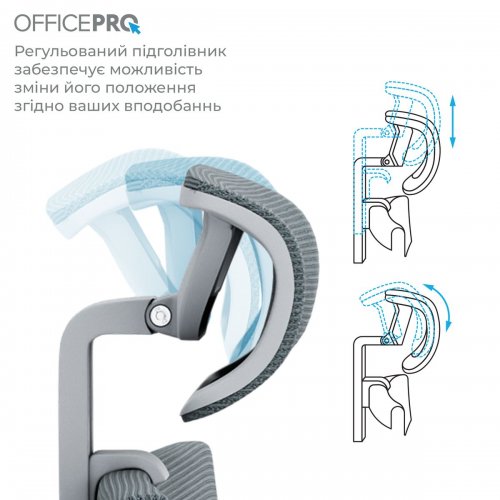 Крісло офісне OfficePro Elegant OC600 (OC600-G-DG-DG) Gray/Dark Gray купити в Україні: Київ, Львів, Хмельницький, Тернопіль, Івано-Франківськ | Низька ціна, відгуки, характеристики від TELEMART фото