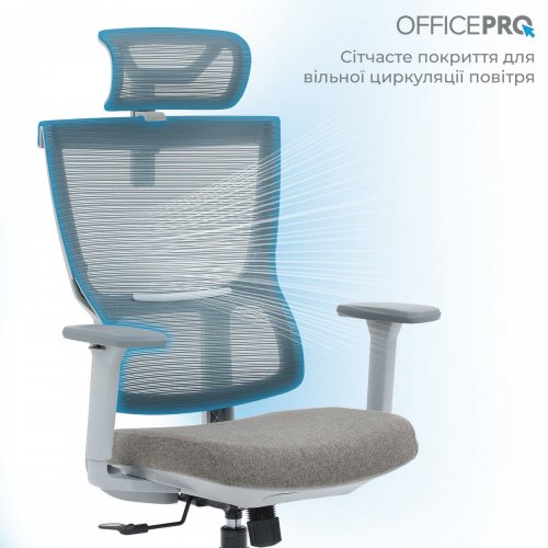 Купити Крісло офісне OfficePro Elegant OC600 (OC600-G-DG-DG) Gray/Dark Gray - ціна в Києві, Львові, Вінниці, Хмельницькому, Франківську, Україні | інтернет-магазин TELEMART.UA фото