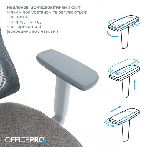 Купити Крісло офісне OfficePro Elegant OC600 (OC600-G-DG-DG) Gray/Dark Gray - ціна в Києві, Львові, Вінниці, Хмельницькому, Франківську, Україні | інтернет-магазин TELEMART.UA фото