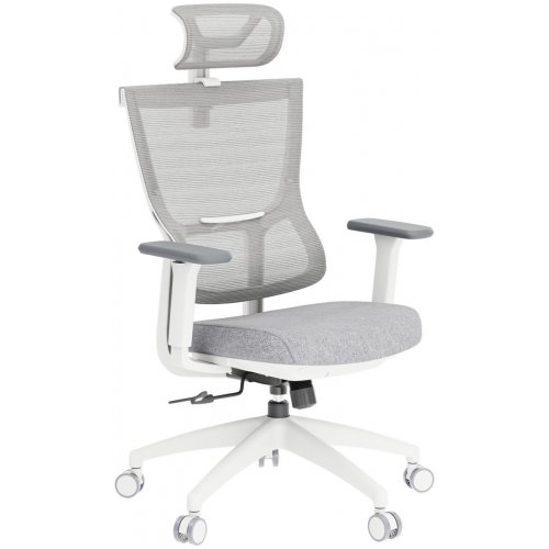 Офисное кресло OfficePro Elegant OC600 (OC600-W-LG-LG) White/Light Gray купить в Украине: Киев, Днепр, Харьков, Одесса  | Низкая цена, отзывы, характеристики от TELEMART фото