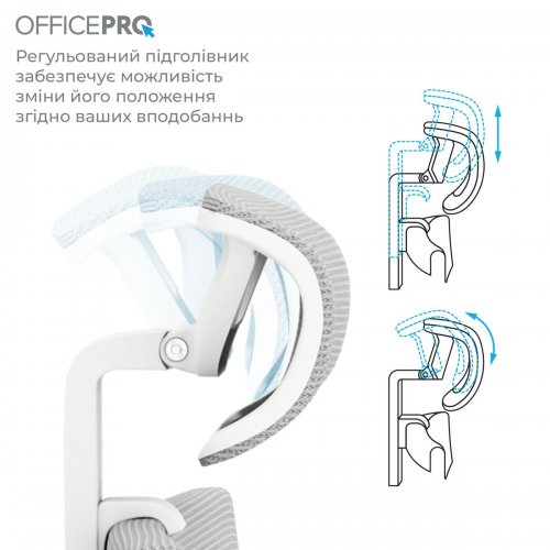 Офисное кресло OfficePro Elegant OC600 (OC600-W-LG-LG) White/Light Gray купить в Украине: Киев, Днепр, Харьков, Одесса  | Низкая цена, отзывы, характеристики от TELEMART фото