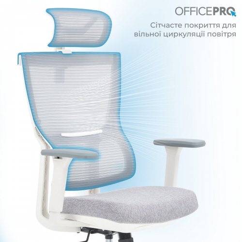 Купити Крісло офісне OfficePro Elegant OC600 (OC600-W-LG-LG) White/Light Gray - ціна в Києві, Львові, Вінниці, Хмельницькому, Франківську, Україні | інтернет-магазин TELEMART.UA фото