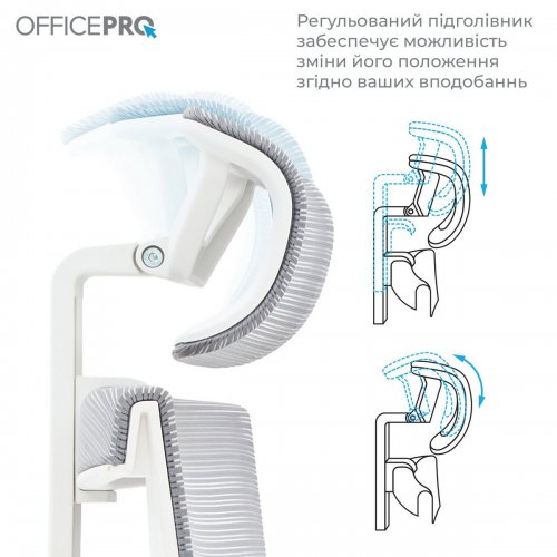 Купити Крісло офісне OfficePro Elegant OC600 (OC600-W-LG-LG) White/Light Gray - ціна в Києві, Львові, Вінниці, Хмельницькому, Франківську, Україні | інтернет-магазин TELEMART.UA фото