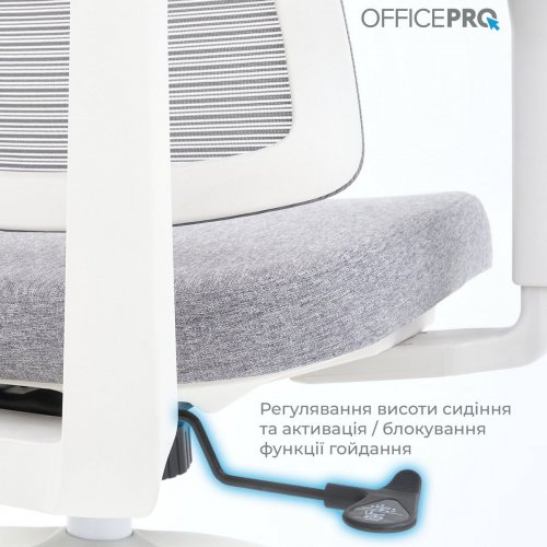 Купити Крісло офісне OfficePro Elegant OC600 (OC600-W-LG-LG) White/Light Gray - ціна в Києві, Львові, Вінниці, Хмельницькому, Франківську, Україні | інтернет-магазин TELEMART.UA фото