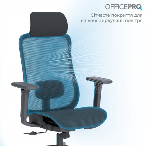 Офисное кресло OfficePro Wave OC670 (OC670-B-B-B) Black купить в Украине: Киев, Днепр, Харьков, Одесса  | Низкая цена, отзывы, характеристики от TELEMART фото