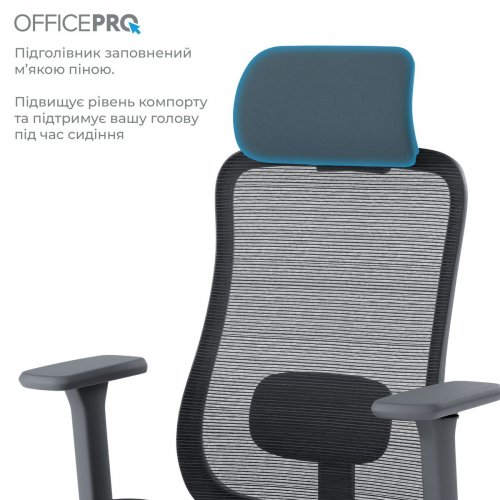 Офисное кресло OfficePro Wave OC670 (OC670-B-B-B) Black купить в Украине: Киев, Днепр, Харьков, Одесса  | Низкая цена, отзывы, характеристики от TELEMART фото