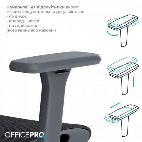 Офисное кресло OfficePro Wave OC670 (OC670-B-B-B) Black купить в Украине: Киев, Днепр, Харьков, Одесса  | Низкая цена, отзывы, характеристики от TELEMART фото
