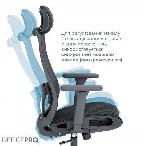Офисное кресло OfficePro Wave OC670 (OC670-B-B-B) Black купить в Украине: Киев, Днепр, Харьков, Одесса  | Низкая цена, отзывы, характеристики от TELEMART фото