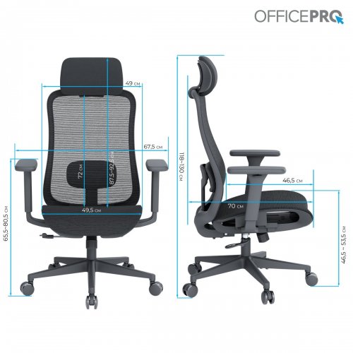 Офисное кресло OfficePro Wave OC670 (OC670-B-B-B) Black купить в Украине: Киев, Днепр, Харьков, Одесса  | Низкая цена, отзывы, характеристики от TELEMART фото