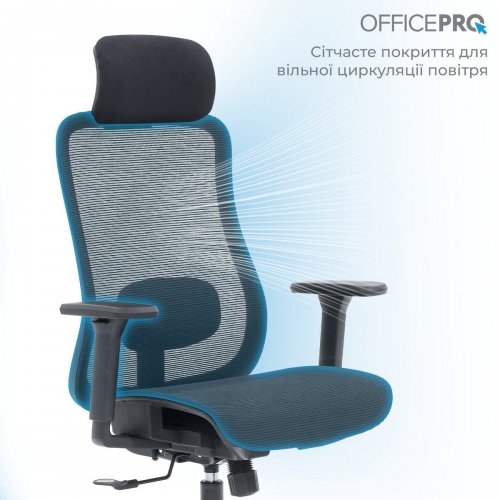 Купити Крісло офісне OfficePro Wave OC670 (OC670-B-B-B) Black - ціна в Києві, Львові, Вінниці, Хмельницькому, Франківську, Україні | інтернет-магазин TELEMART.UA фото