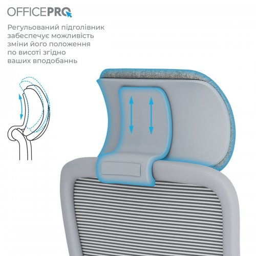 Крісло офісне OfficePro Wave OC670 (OC670-G-G-G) Gray купити в Україні: Київ, Львів, Хмельницький, Тернопіль, Івано-Франківськ | Низька ціна, відгуки, характеристики від TELEMART фото