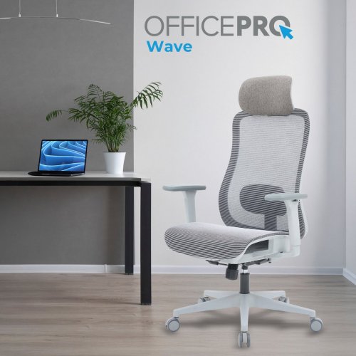 Купить Офисное кресло OfficePro Wave OC670 (OC670-G-G-G) Gray - цена в Харькове, Киеве, Днепре, Одессе
в интернет-магазине Telemart фото