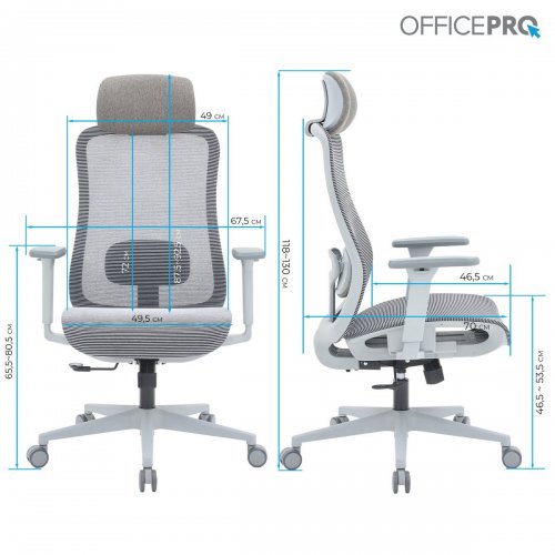 Купить Офисное кресло OfficePro Wave OC670 (OC670-G-G-G) Gray - цена в Харькове, Киеве, Днепре, Одессе
в интернет-магазине Telemart фото