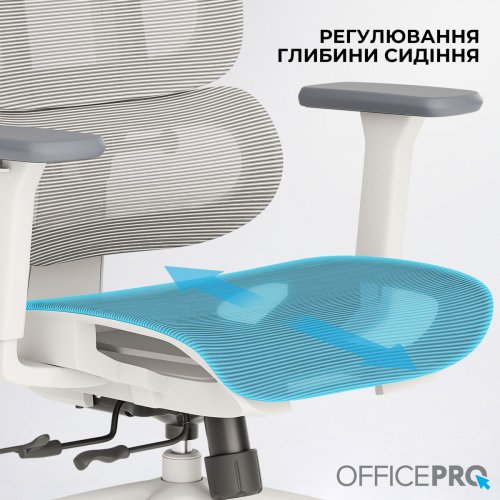 Крісло офісне OfficePro Skyline OC680 (OC680-W-LG-LG) White/Light Gray купити в Україні: Київ, Львів, Хмельницький, Тернопіль, Івано-Франківськ | Низька ціна, відгуки, характеристики від TELEMART фото