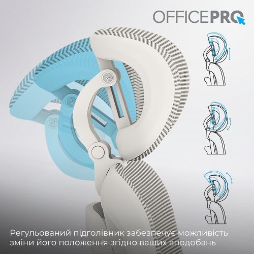 Крісло офісне OfficePro Skyline OC680 (OC680-W-LG-LG) White/Light Gray купити в Україні: Київ, Львів, Хмельницький, Тернопіль, Івано-Франківськ | Низька ціна, відгуки, характеристики від TELEMART фото